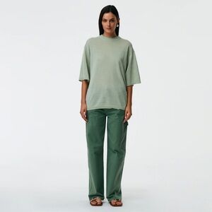 Tibi - Cotton Drill Slouchy Carpenter Jean - Light Carson Green